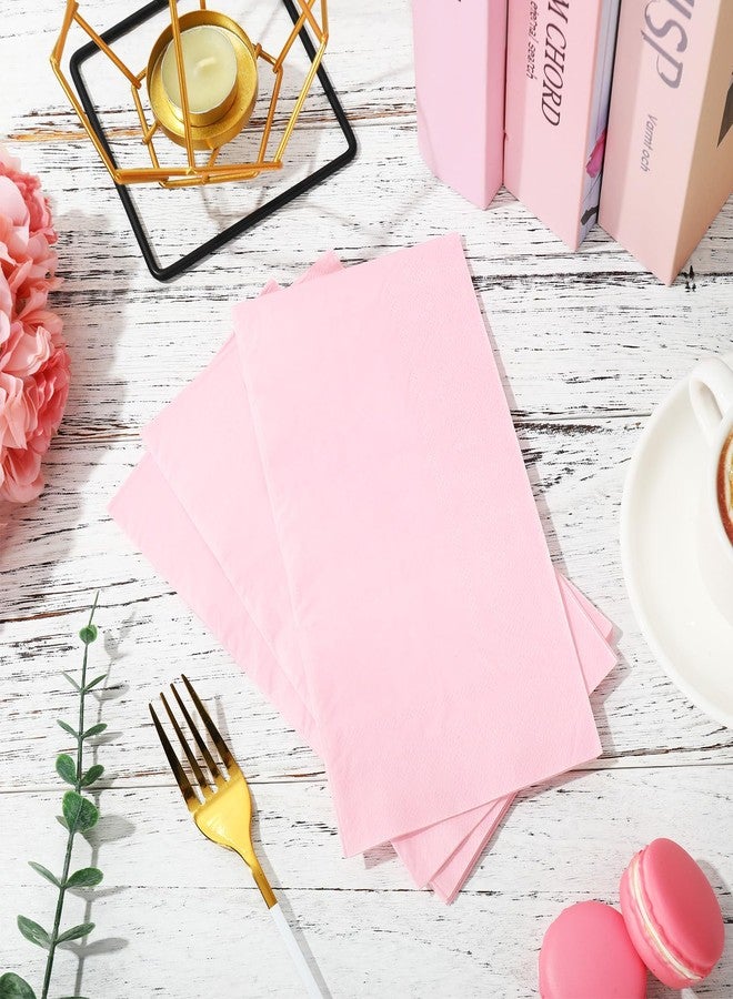 JarThenaAMCS 50 Pcs Light Pink Disposable Guest Napkins - Paper Hand Towel for Bathroom, Wedding, Baby Shower, Dinner, Dessert and Beverage - Image 4
